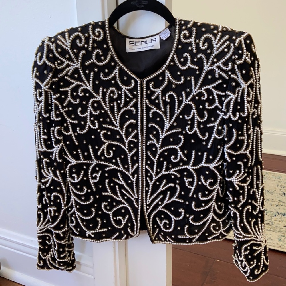 Scala Beaded Jacket Petite Small